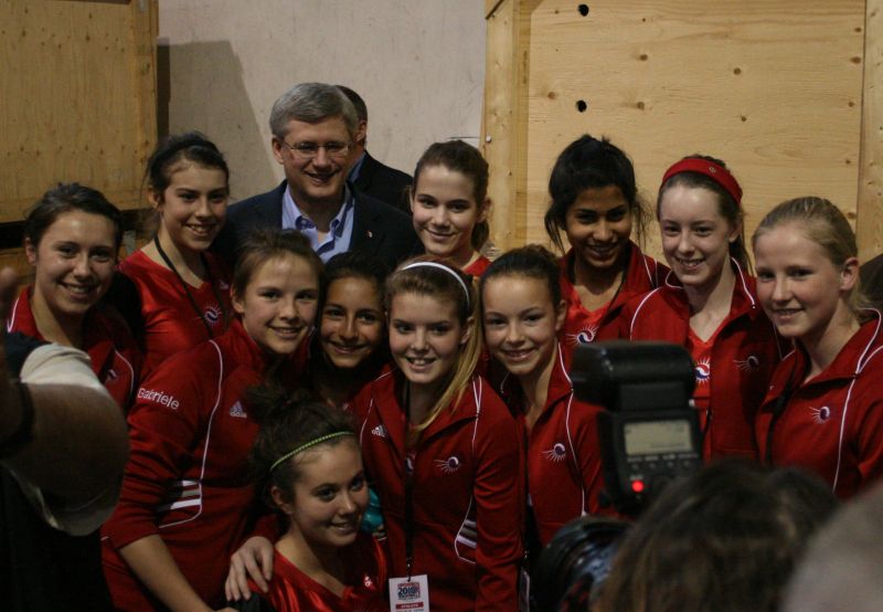 OFVC Girls and the PM at Provincials in KW